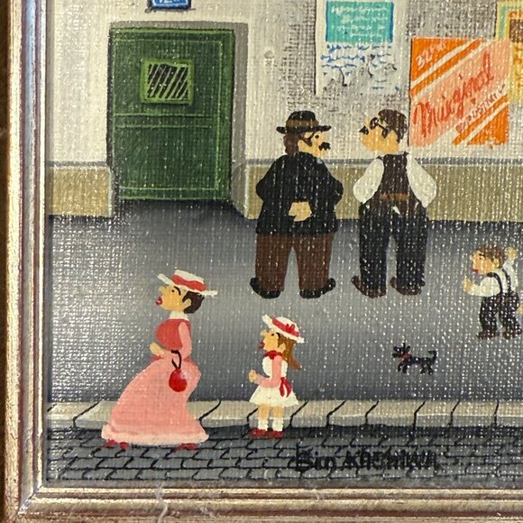 Bin Kashiwa Original Oil Painting Paris Montmartre Neighborhood Signed Framed - Picture 8 of 15